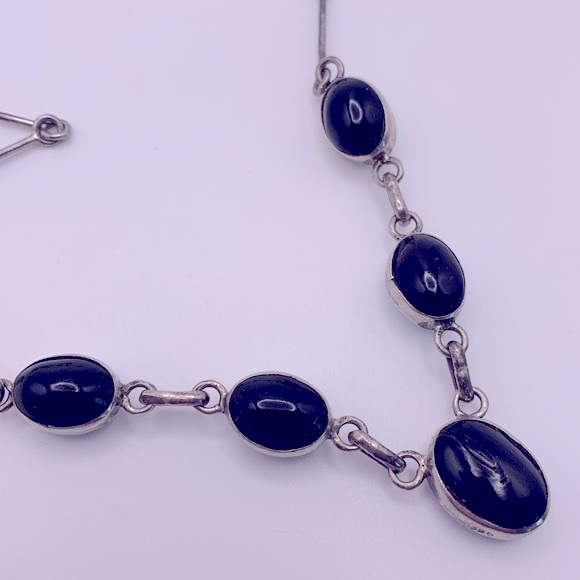 💝 Natural Stone Silver 925 Necklace Vintage - Picture 3 of 10